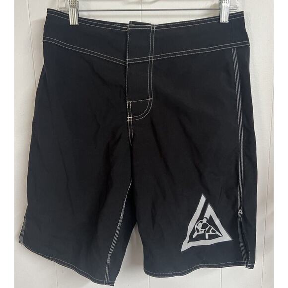 Gracie Jiu-Jitsu Training Fight Shorts Mens Sz:30 At Black MMA BJJ Drawstring‎ - Picture 1 of 4